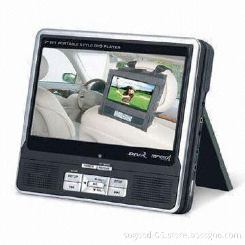 7-inch Portable DVD Player, Includes AV Cable and Remote Control